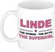 Bellatio Decorations naam cadeau mok - Linde - Woman Myth Supergirl - koffiemok - 300 ml - collega - moederdag