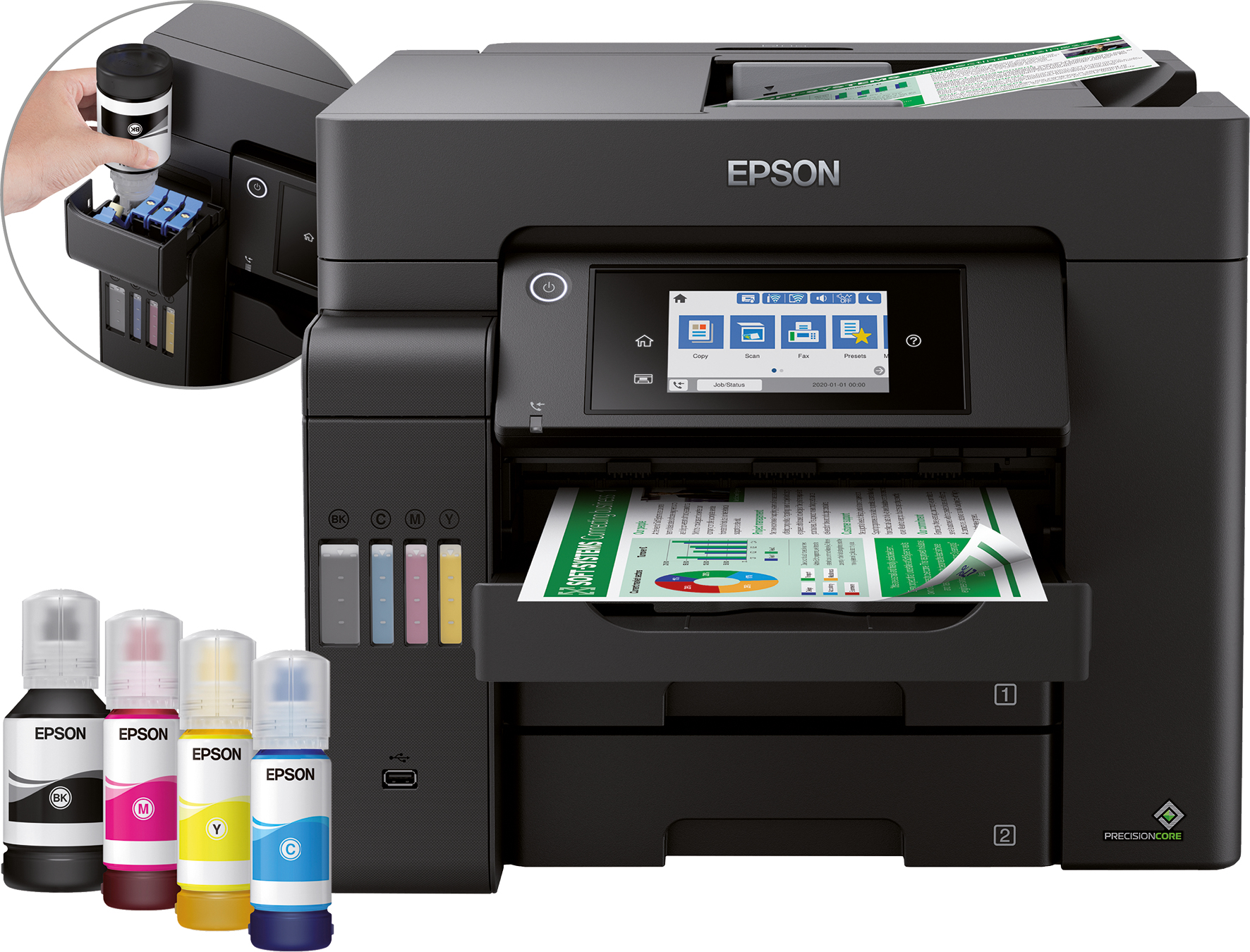 Epson EcoTank ET-5800 A4 multifunctionele Wi-Fi-printer met inkttank en fax