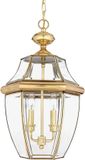 Quoizel LED Buiten Hanglamp Newbury | 2X E14 Max 60W | Dimbaar | Lacquered Polished Brass
