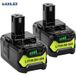 Axilief 2x 18v 5.5ah Batterie Pour Ryobi One+ P108 P107 P108 P122 P104 P105 P102 P103