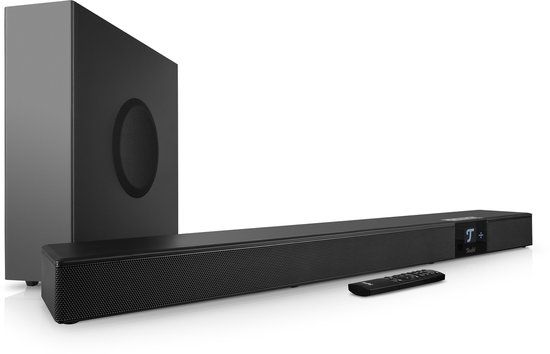Teufel CINEBAR 22 - Dolby Atmos 5.1 soundbar met 8 drivers, draadloze, slanke subwoofer, home cinema systeem - zwart