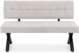 IDIMEX Banc de salle à manger LAVICA avec revêtement en tissu – gris
