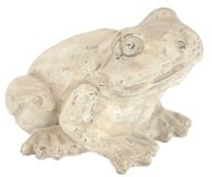 Decoratieve tuinfiguur, kikker, 11 x 14 cm, keramiek, antieke look, decoratiefiguur, sprookjeskikker, tuindecoratie, dierfiguur voor lente, zomer, herfst, tuinbeeldje, tuinfiguur, kikker
