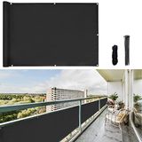 CCLIFE Balkon Privacy Scherm Wind- en UV-bescherming, Weerbestendig, 160 g/m², met Oogjes, Ondoorzichtig, 75 x 300cm (3 Maten & 2 Kleuren) voor Balkon, Terras, Tuin