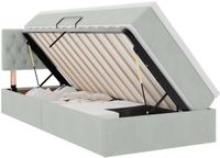 vidaXL LED opbergbed met matras Lichtgrijs 100 x 200 cm Fluweel