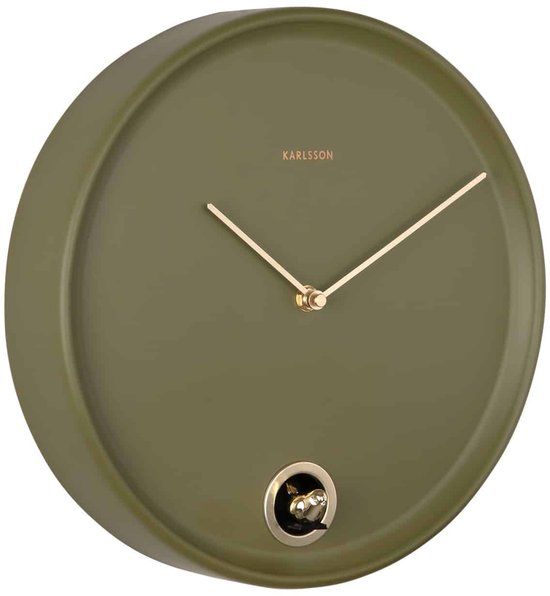 Karlsson Wandklok Esencia Cuckoo - Groen - Ø30cm
