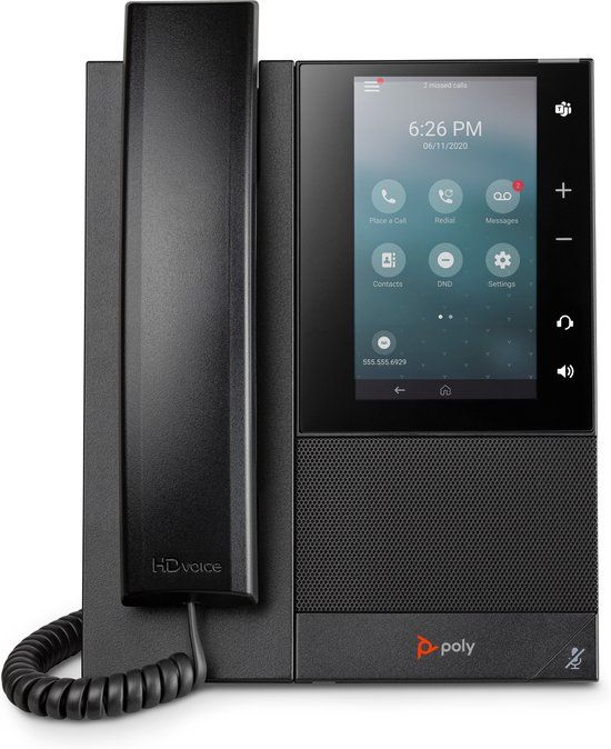 HP Poly CCX 505 Business Media Phone met ondersteuning voor Open SIP en PoE