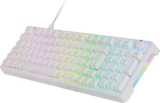Mars Gaming MKPROWYFR Toetsenbord Gamen USB AZERTY Frans Wit