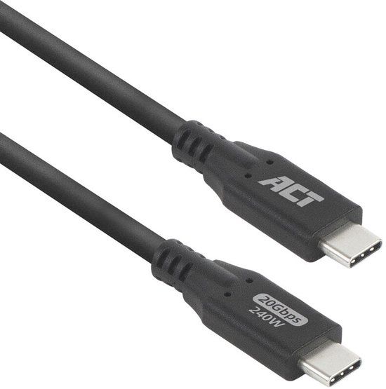 ACT USB4® 20Gbps 240W USB Type-C® kabel, 2 meter AC7422