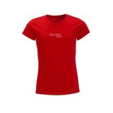 Calvin Klein T-shirt rood Meisjes Katoen Ronde hals Tekst - maat 140