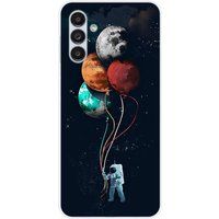 Cosmonaute aux ballons Bedrukt siliconen hoesje compatibel met Samsung Galaxy A14 5G, Samsung Galaxy A14 4G
