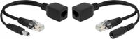 Delock Adaptateur PoE passif - RJ45 + DC 5,5 x 2,1 mm / noir - 0,20 mètre