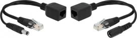 Delock Adaptateur PoE passif - RJ45 + DC 5,5 x 2,1 mm / noir - 0,20 mètre