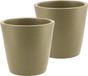 DK Design Bloempot/plantenpot - 2x - Vinci - olijfgroen mat - voor kamerplant - D16 x H18 cm