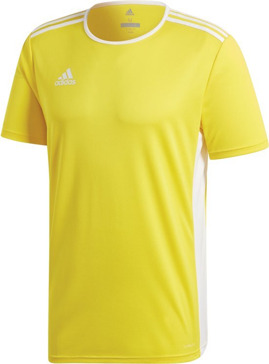 Adidas Entrada 18 SS Jersey Teamshirt Heren Sportshirt performance - Maat L - Mannen - geel/wit