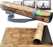 BACKLAxx® Tapis de yoga en liège avec caoutchouc naturel, 4 mm d'épaisseur, marron
