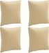 vidaXL Rugkussen PUTTEN 4 st 100% Polyester Beige 40 x 40 x 15 cm