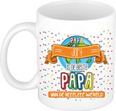 Bellatio Decorations Naam mok papa Jort - wit - keramiek - 300 ml - Vaderdag cadeau