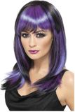 Smiffys Glamour Witch Wig, Black and Purple