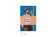 Art&Design24 Officieel TVBOY-notitieboek, David the Tourist-afbeelding, bladwijzer en elastiek geel, 240 witte vellen, 70 g ecologisch papier, formaat 13 x 21 cm