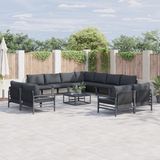 vidaXL Tuinbank Set 12-delig Antraciet Staal