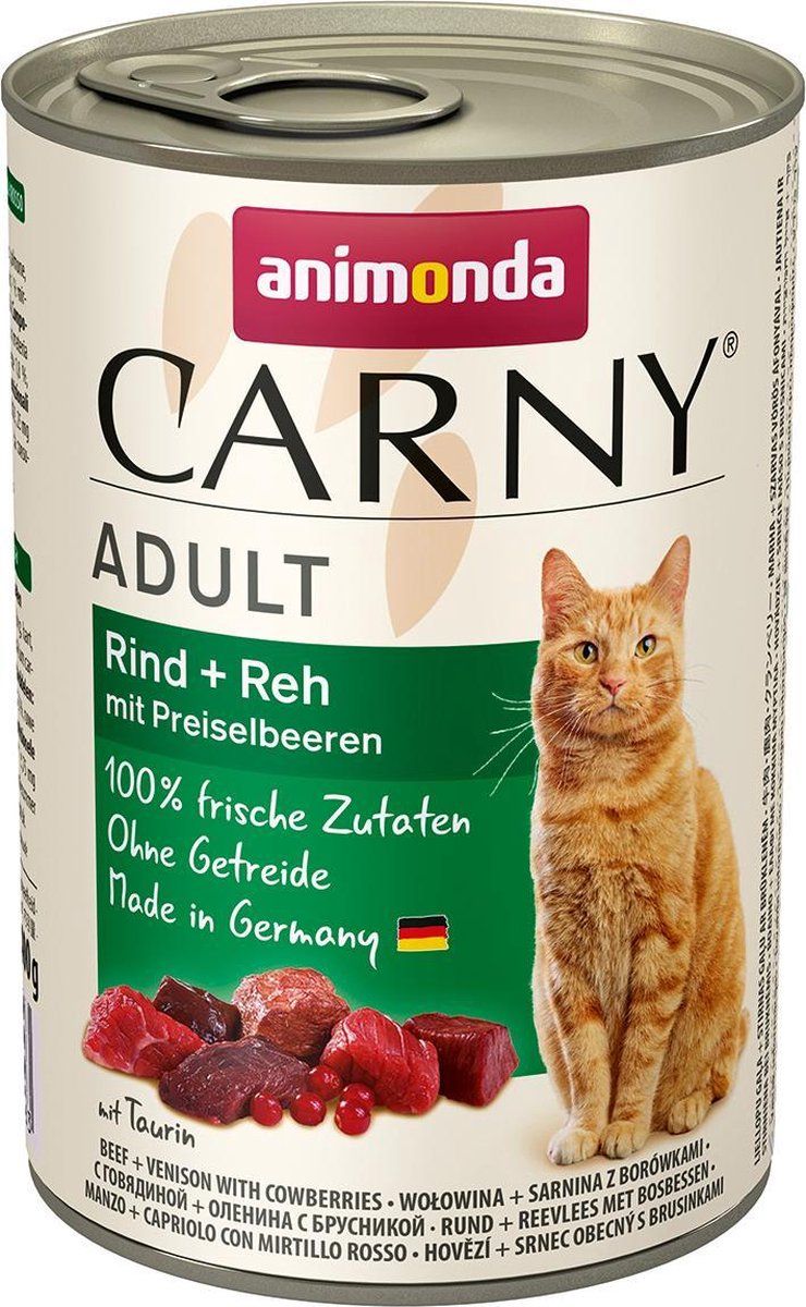 Animonda Carny Adult Rundvlees + wild met veenbessen 6 x 400 gram (Katten natvoer)