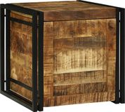 vidaXL Opbergbox Bruin en Zwart 50 x 50 x 50 cm Ruw mango hout