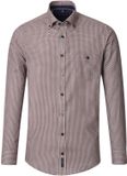 CASA MODA Sport casual fit overhemd - popeline - blauw met rood en wit dessin - Strijkvriendelijk - Boordmaat: 45 - 46