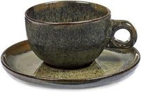 SURFACE BY SERGIO HERMAN Serax Surface by Sergio Herman Cappuccino Kopjes met Schotel - Indi Grey - 4 stuks