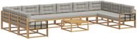 vidaXL - Salon d'angle - 10 places assises - Blanc et gris clair