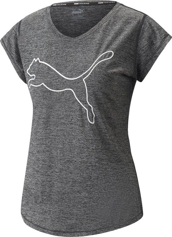 PUMA Train Favorite Heather Cat Tee Women's Sports Shirt - Black - Size XS