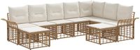 vidaXL - Buiten - bank - set - 9 - st - Natuurlijk - en - Crème - Wit - Polyester