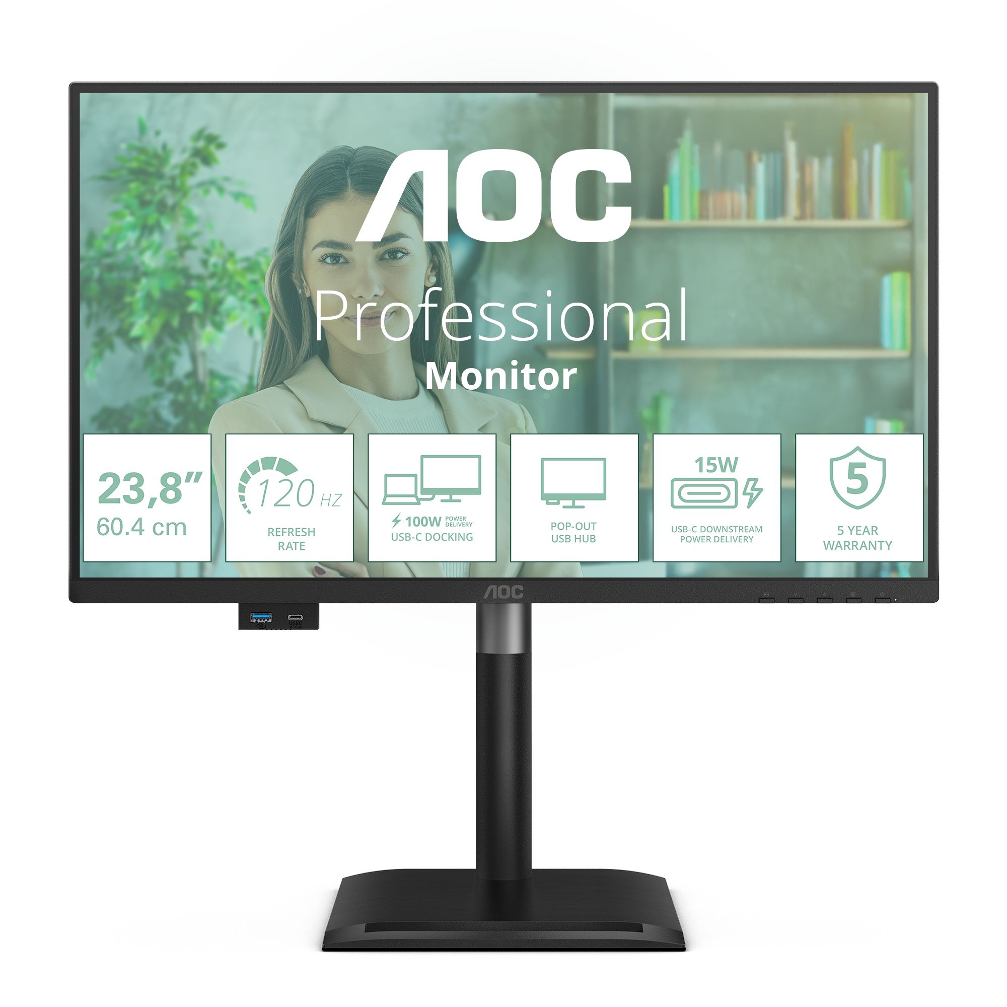 AOC 24P4CV computer monitor 60,5 cm (23.8") Full HD LED Zwart