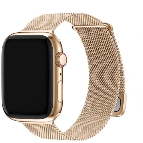 Fullmosa Roestvrijstalen Magnetische Milanese Mesh Reservearmband voor Apple Watch Ultra 2/Ultra 45/44/42 mm Series SE 9, 8, 7, 6, 5, 4, 3, 2, 1 - Kleurrijk - Dames/Heren