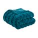 Madison Park Deken, plaid, met ruches, luxe, premium, zacht, gezellig, geborsteld lang imitatiebont, voor bed, bank of slaapbank, 127 x 152,4 cm, blauwgroen
