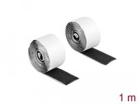 Delock Allesvoordeliger.nl Klittenband haak-en-lus tape zelfklevend L 1 meter x B 25 mm zwart