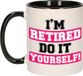 Bellatio Decorations Cadeau mok voor collega - afscheid/pensioen - roze/zwart - keramiek - 300 ml