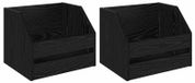 Schwarze Eiche Vinyl-Schallplatten-Box 2 Stück 38 x 30 x 29 cm