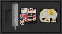 Moleskine Country Pins Thailand (2er-Set), Tuk-Tuk+ Elefant