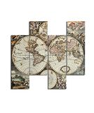 Homemania Wandafbeelding, 4-delig, voor woonkamer, slaapkamer, meerkleurig, 76 x 0,3 x 50 cm, HM204PMDF161, MDF