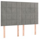 VidaXL Hoofdeind & Voeteind Licht Grijs 144x5x118/128 cm Polyester Hout
