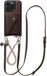 AVY Leren Hoesje geschikt voor Apple iPhone 15 Pro Max | Met Koord en Magnetische Kaarthouder | Compatibel met MagSafe | Leather Case met 30CM & 130CM Koord & Wallet | Leather and Gold | Chocolate