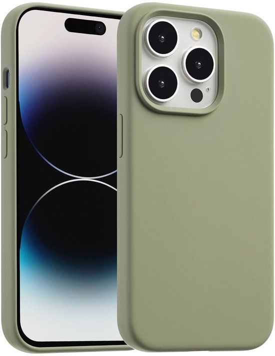 Accezz Liquid Silicone Backcover met MagSafe voor de Apple iPhone 14 Pro - Cooper Green
