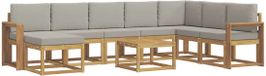 vidaXL Ensemble de canapés d'extérieur 9 pièces Blanc et Gris clair