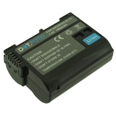 Dot.Foto EN-EL15, EN-EL15b, EN-EL15c Premium 7.0v / 1900mAh Oplaadbare Batterij voor Nikon