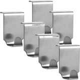 Merkloos Zeller Handdoekhaken - 8 stuks - Zilver - RVS