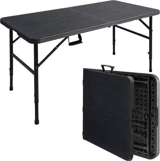 LifeGoods Inklapbare Tafel - Zwart houtnerf