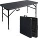 LifeGoods Table pliante - Bois noir grainé