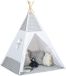 HOMCOM Tente d'enfant Polyester Coton Toile 120x120x155cm Blanc
