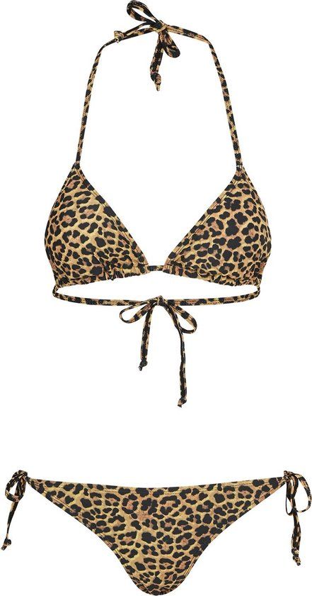 Urban Classics Leo Bikini Dames Bikini Set - bruin/zwart - S